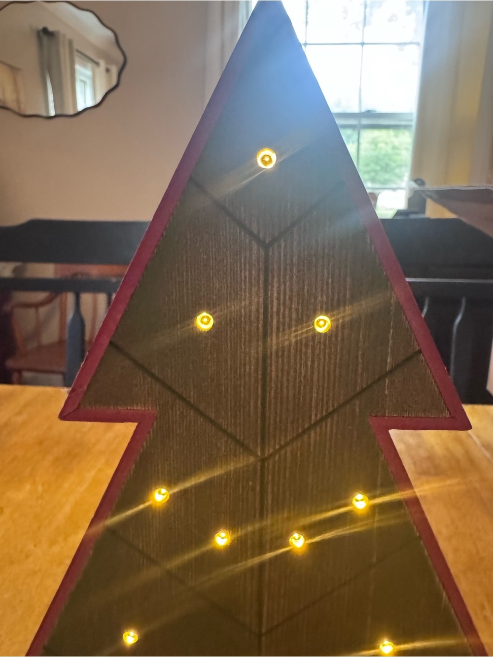 Threshold LED Wooden Holiday Tree in Green with Yellow Lights - Picture 2 of 10